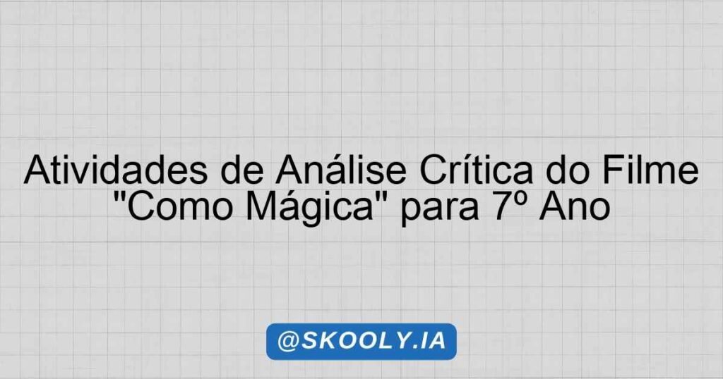 Atividades de Análise Crítica do Filme 